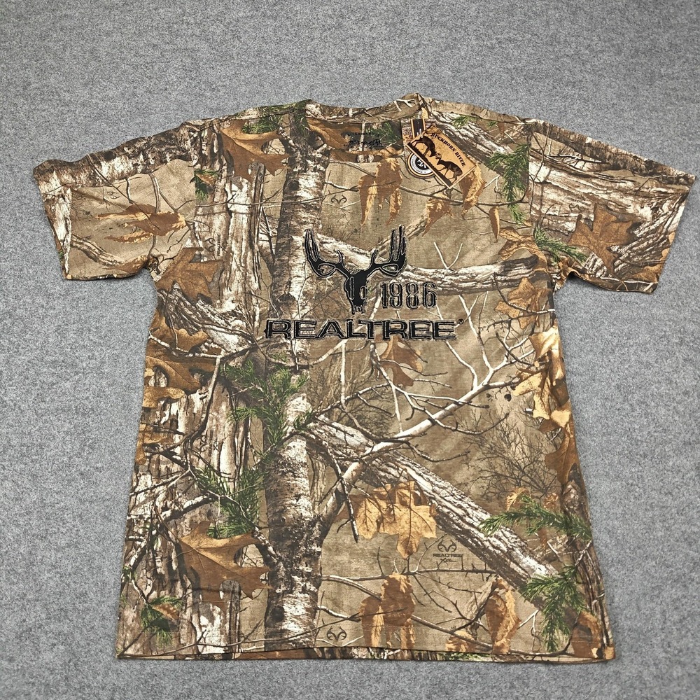 Buckhorn River Shirt Mens XL Brown‎ Realtree Camo Logo Graphic Tee Hunting New